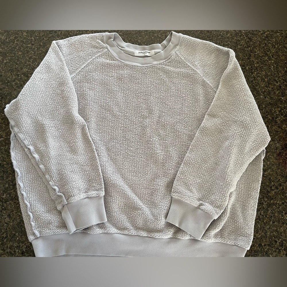 Perfectwhitetee Ziggy- Reverse fleece crew neck sweatshirt